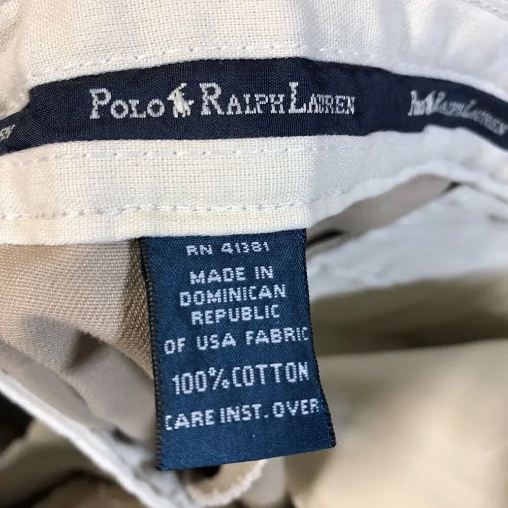 Polo Ralph Lauren Chinos 38x32 Andrew Pant Tan Small Imperfection on Back of Leg